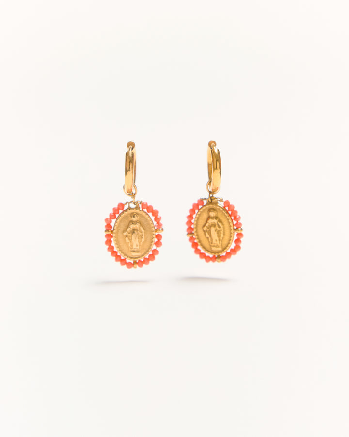 Santa Maria - Boucles d'Oreilles Corail